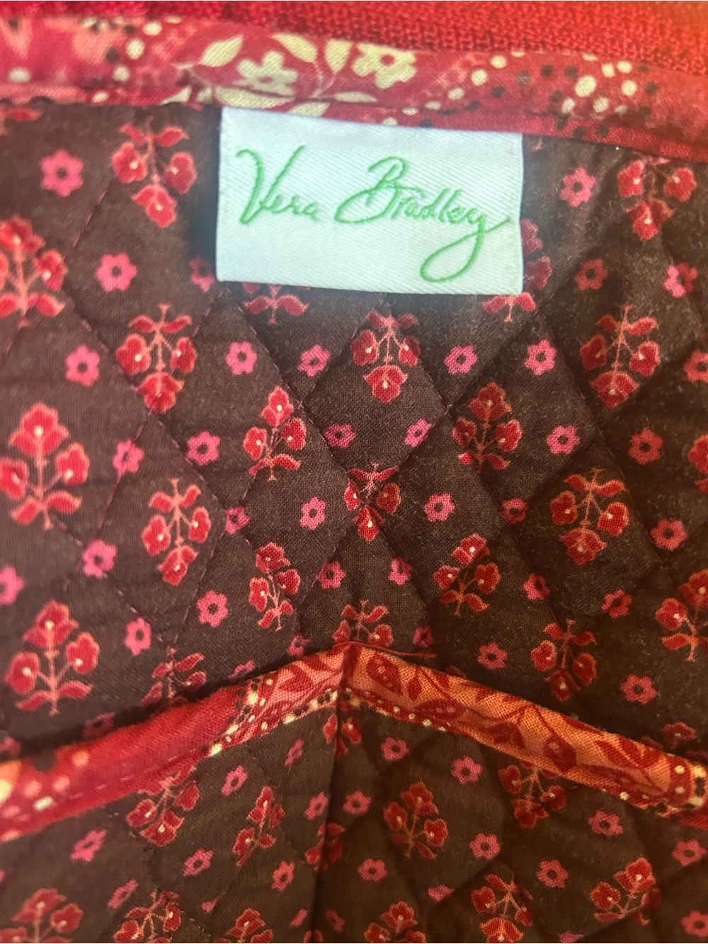 Vera Bradley Mesa Red Paisley Quilted Backpack
